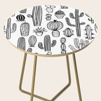 Cactus plant doodle art pattern Side Table Gallery Image 2