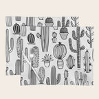 Cactus plant doodle art pattern Placemat Gallery Image 1