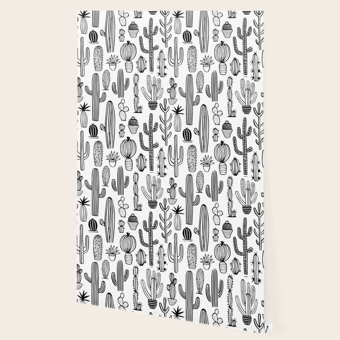 Cactus plant doodle art pattern Wallpaper Gallery Image 2