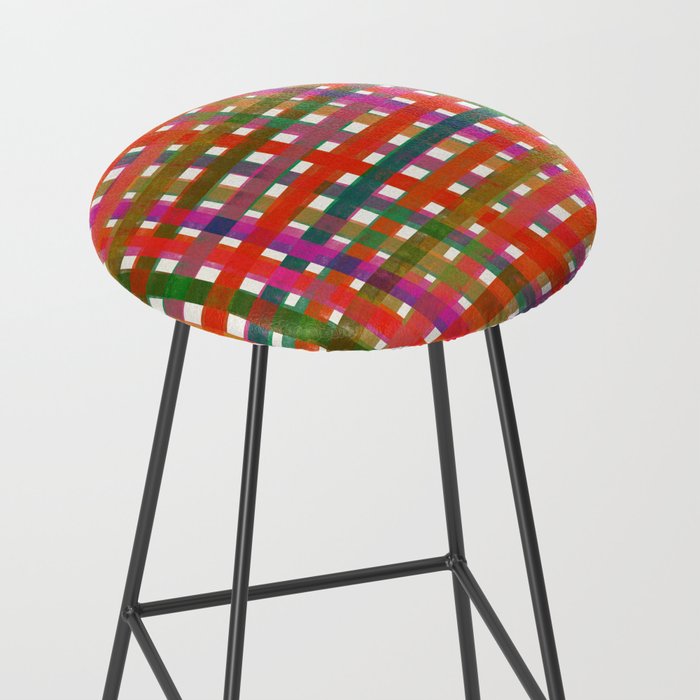 Colorful Plaid #3 Stool Gallery Image 2