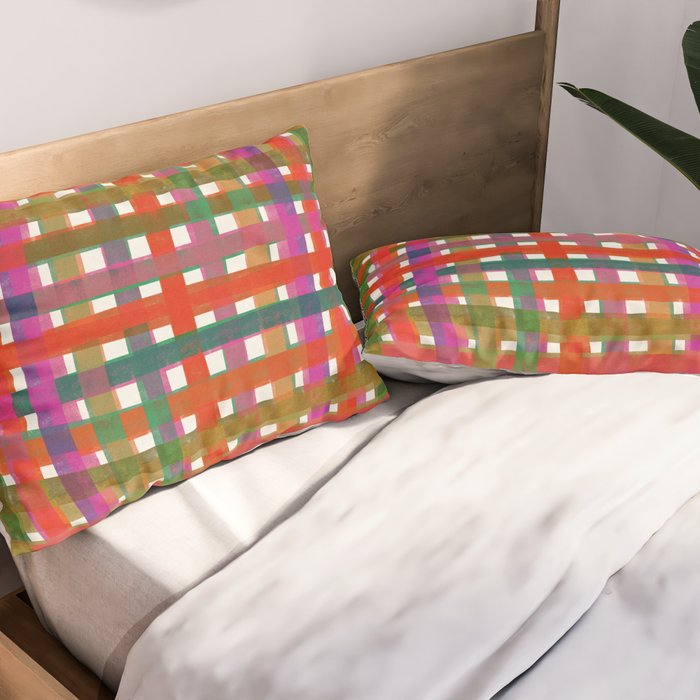 Colorful Plaid #3 Pillow Sham Gallery Image 2