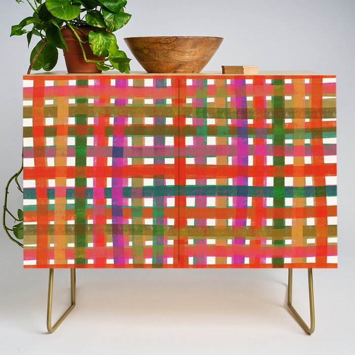 Colorful Plaid #3 Credenza Gallery Image 1