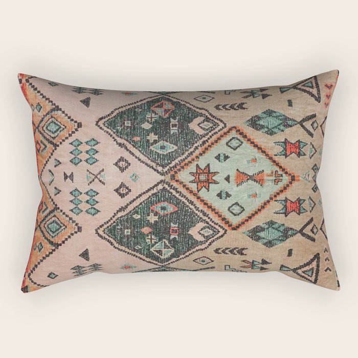 Moroccan Berber Traditional Rug Design Rectangular Pillow Gallery Image 1