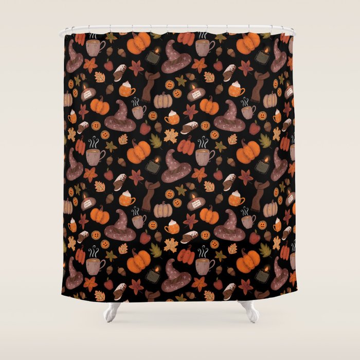 Cozy Halloween Shower Curtain Gallery Image 1