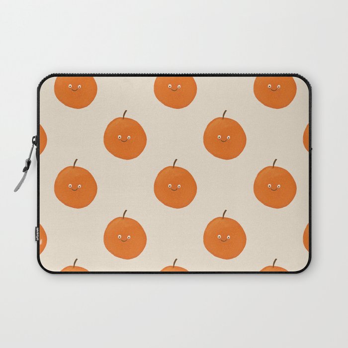 Kawaii Orange Laptop Sleeve Gallery Image 1