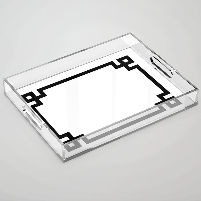 Black Greek Key Border Acrylic Tray Gallery Image 1