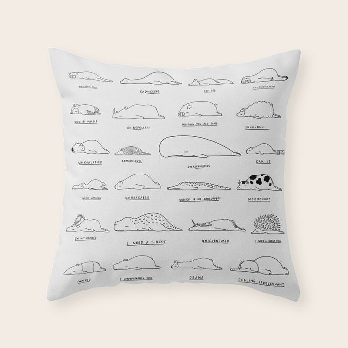 Moody Animals Pattern Throw Pillow Gallery Image 6