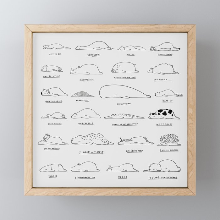Moody Animals Pattern Mini Art Print Gallery Image 1