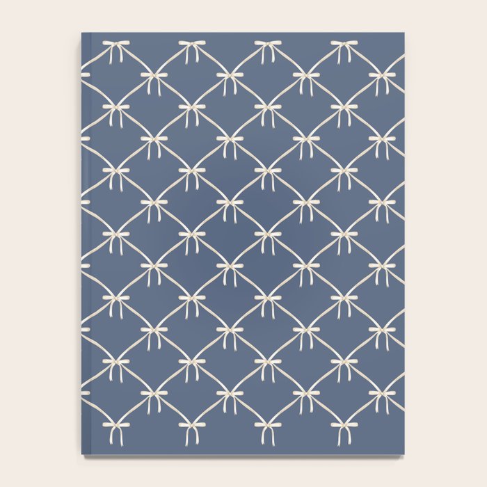 Bows & Ribbons Pattern XLIII Neutral Blue Notebook Gallery Image 4