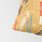 Bright Retro Ski Pattern Pillow Sham Gallery Image 4