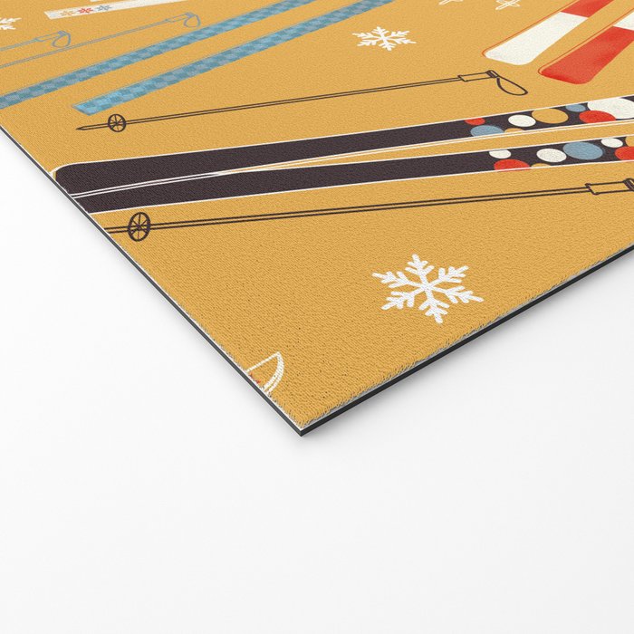 Bright Retro Ski Pattern Welcome Mat Gallery Image 2