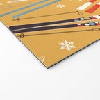 Bright Retro Ski Pattern Welcome Mat Gallery Image 2