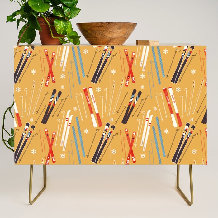 Bright Retro Ski Pattern Credenza Gallery Image 1