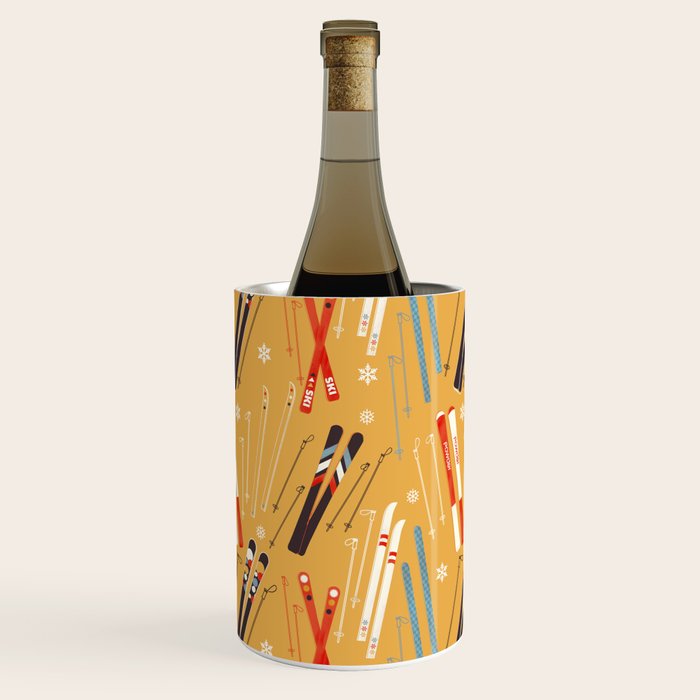 Bright Retro Ski Pattern Wine Chiller Gallery Image 2