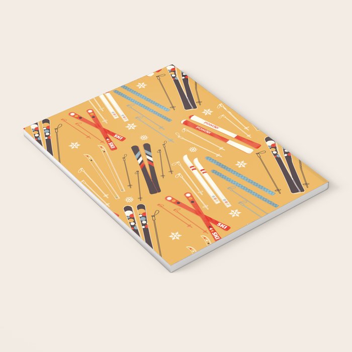 Bright Retro Ski Pattern Notebook Gallery Image 3