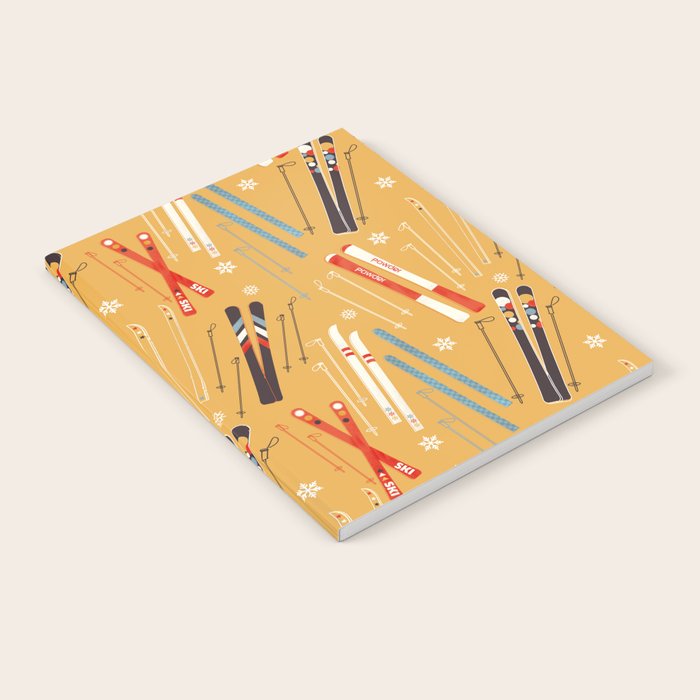 Bright Retro Ski Pattern Notebook Gallery Image 2