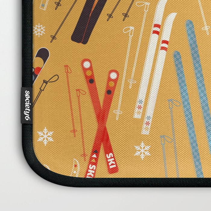 Bright Retro Ski Pattern Laptop Sleeve Gallery Image 3