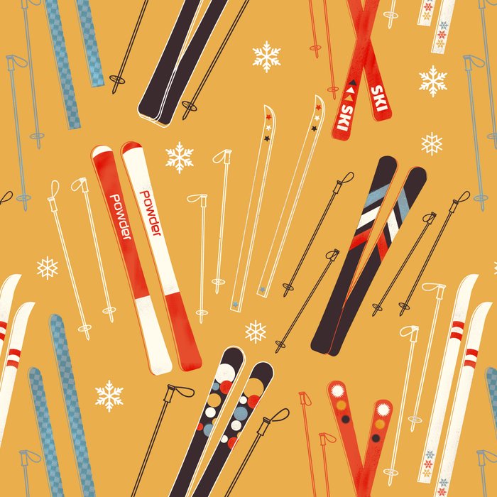 Bright Retro Ski Pattern Coffee Mug Gallery Image 2