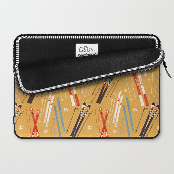 Bright Retro Ski Pattern Laptop Sleeve Gallery Image 2