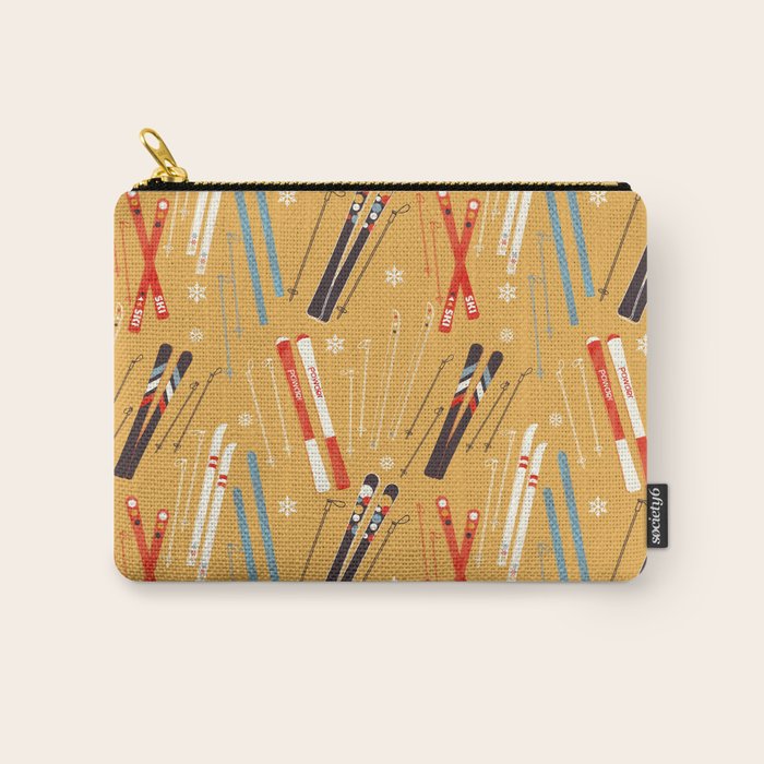 Bright Retro Ski Pattern Carry All Pouch Gallery Image 1