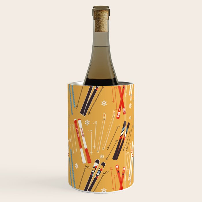 Bright Retro Ski Pattern Wine Chiller Gallery Image 1