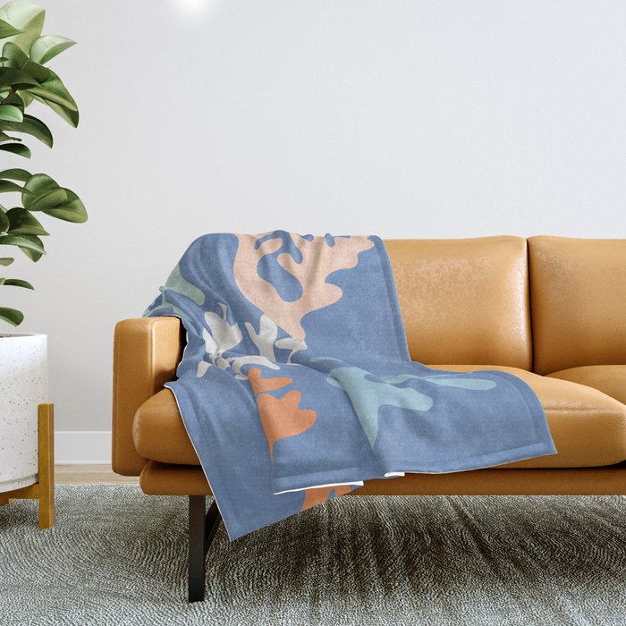 Coral Reef fragments Throw Blanket Gallery Image 1