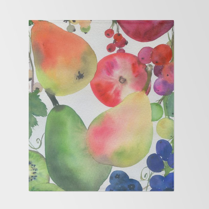 rainbow fruits Throw Blanket Gallery Image 2
