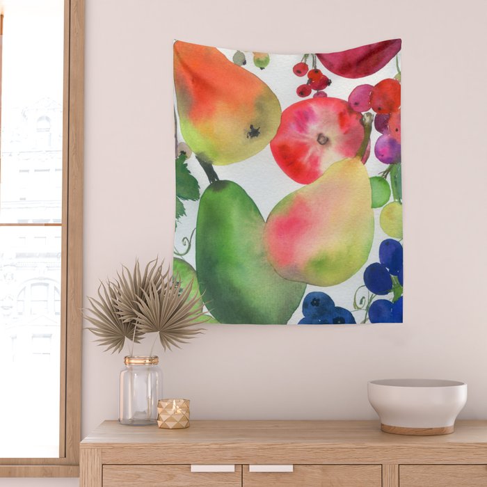 rainbow fruits Wall Tapestry Gallery Image 2