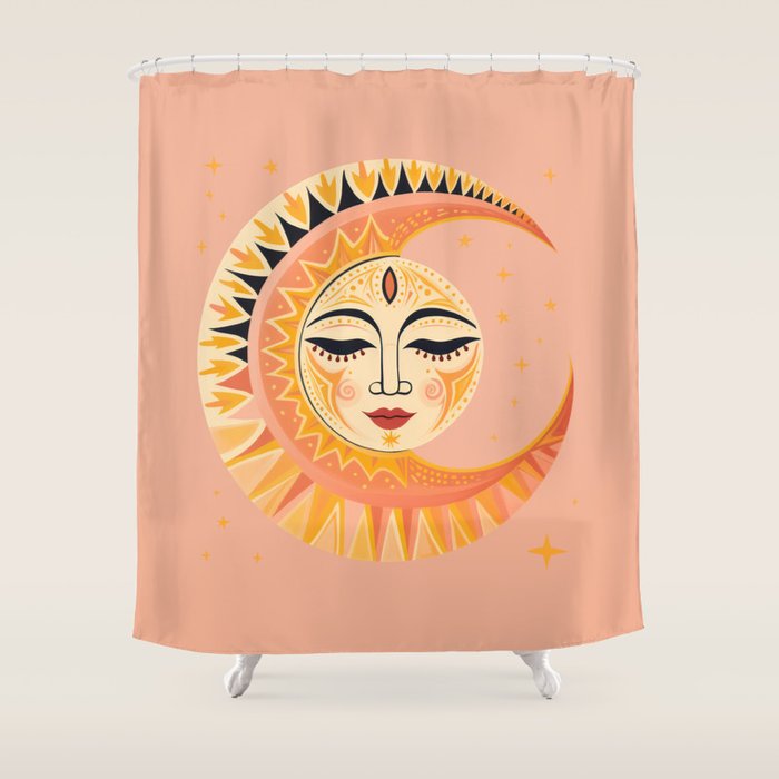 Magic Moon Celestial Spirit Shower Curtain Gallery Image 1