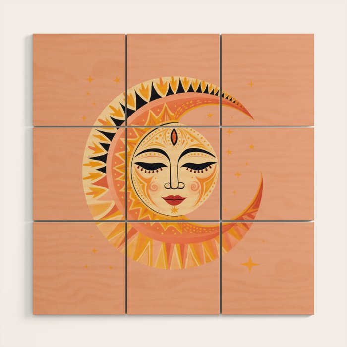 Magic Moon Celestial Spirit Wood Wall Art Gallery Image 1
