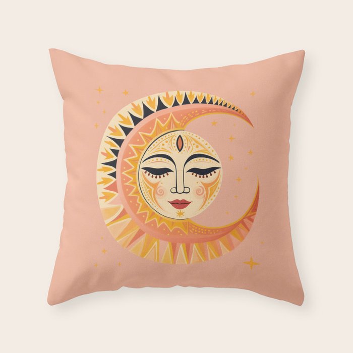 Magic Moon Celestial Spirit Throw Pillow Gallery Image 6