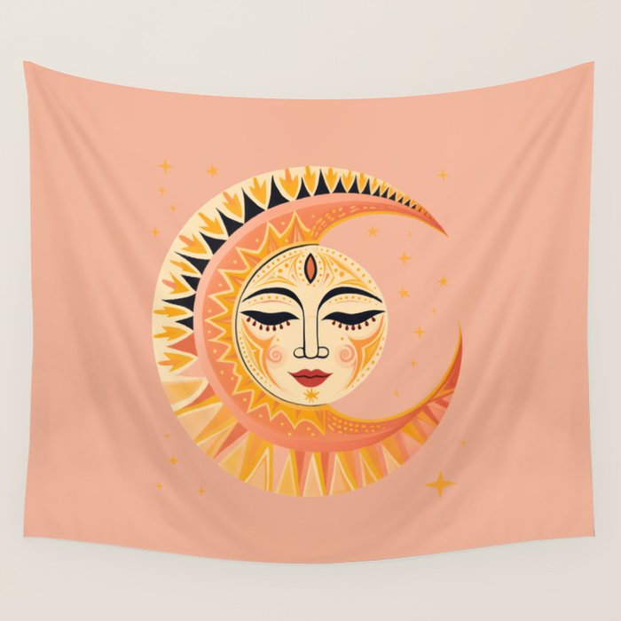 Magic Moon Celestial Spirit Wall Tapestry Gallery Image 4