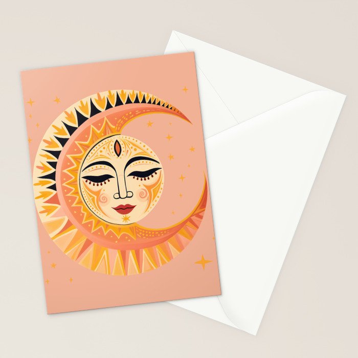 Magic Moon Celestial Spirit Stationery Card Gallery Image 2