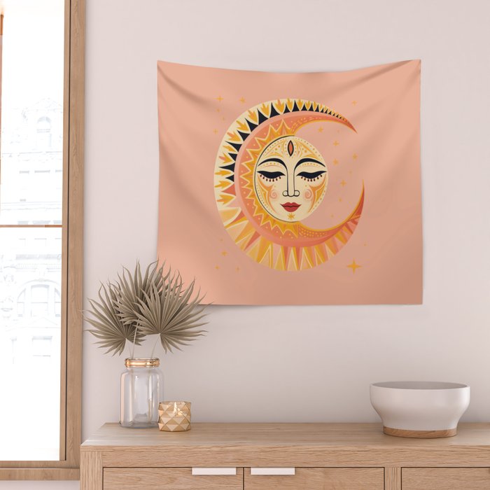 Magic Moon Celestial Spirit Wall Tapestry Gallery Image 2