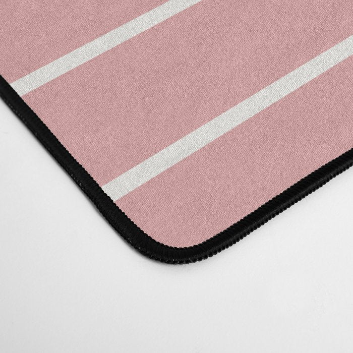Minimal Line Curvature X Pink Mid Century Modern Arch Abstract Desk Mat Gallery Image 4