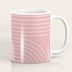 Minimal Line Curvature X Pink Mid Century Modern Arch Abstract Coffee Mug Gallery Image 1