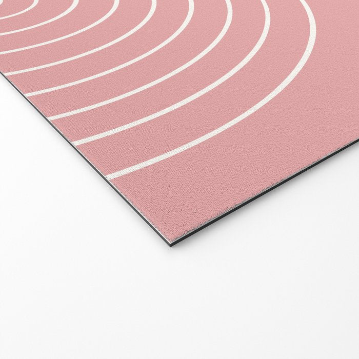 Minimal Line Curvature X Pink Mid Century Modern Arch Abstract Welcome Mat Gallery Image 2