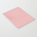 Minimal Line Curvature X Pink Mid Century Modern Arch Abstract Notebook Gallery Image 3