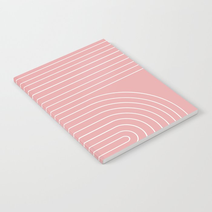 Minimal Line Curvature X Pink Mid Century Modern Arch Abstract Notebook Gallery Image 1
