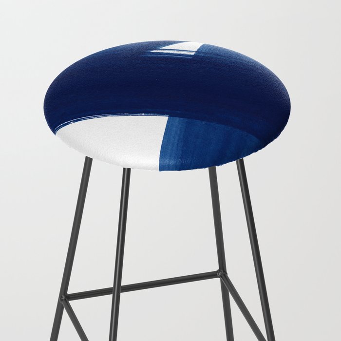Indigo Abstract Brush Strokes | No. 4 Stool Gallery Image 2