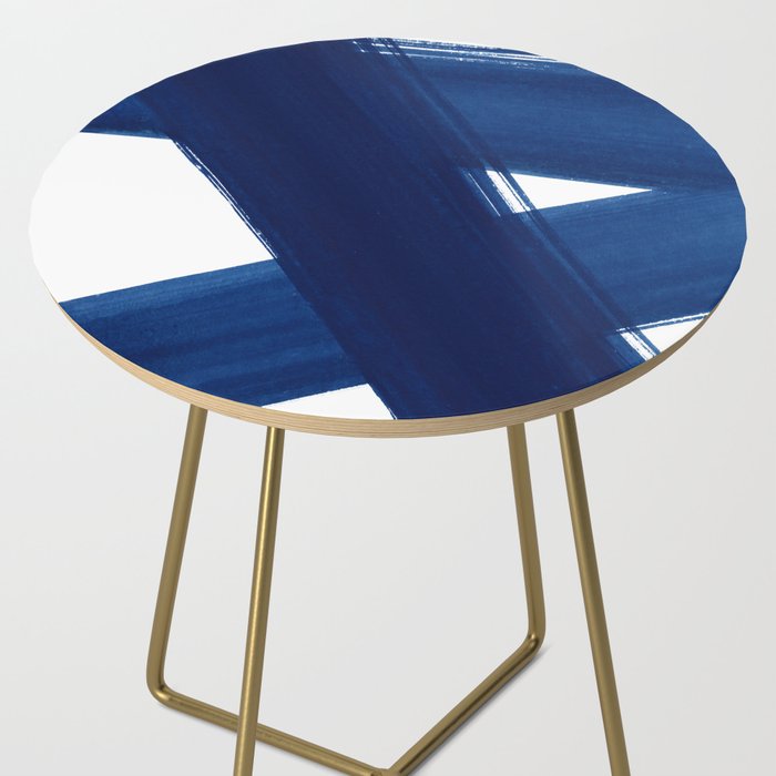 Indigo Abstract Brush Strokes | No. 4 Side Table Gallery Image 2