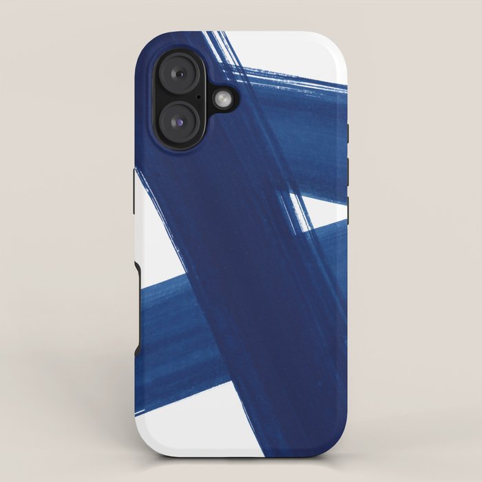 Indigo Abstract Brush Strokes | No. 4 iPhone Case Gallery Image 1
