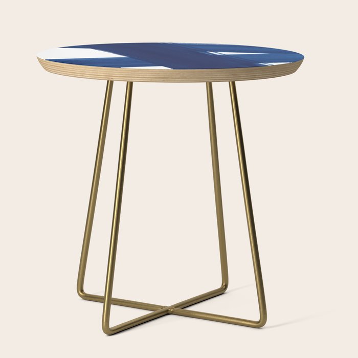 Indigo Abstract Brush Strokes | No. 4 Side Table Gallery Image 1