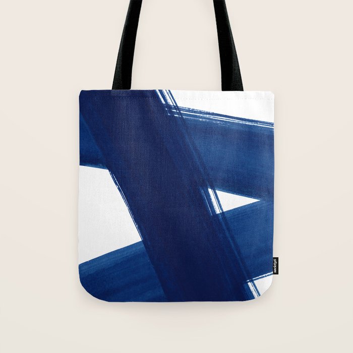 Indigo Abstract Brush Strokes | No. 4 Tote Bag Gallery Image 1