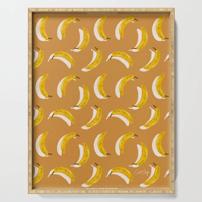 Banana Pattern - Ochre Serving Tray Gallery Image 1