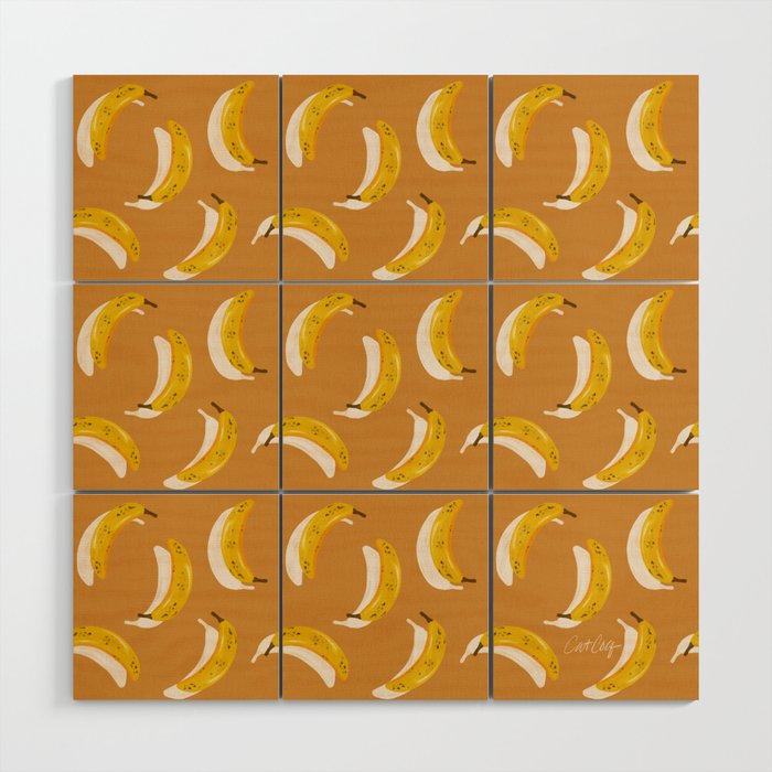 Banana Pattern - Ochre Wood Wall Art Gallery Image 1