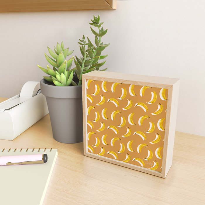 Banana Pattern - Ochre Mini Art Print Gallery Image 2