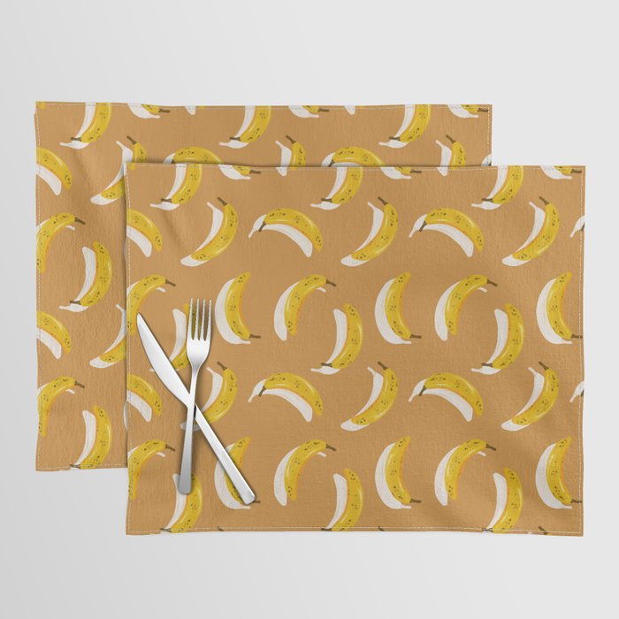 Banana Pattern - Ochre Placemat Gallery Image 1