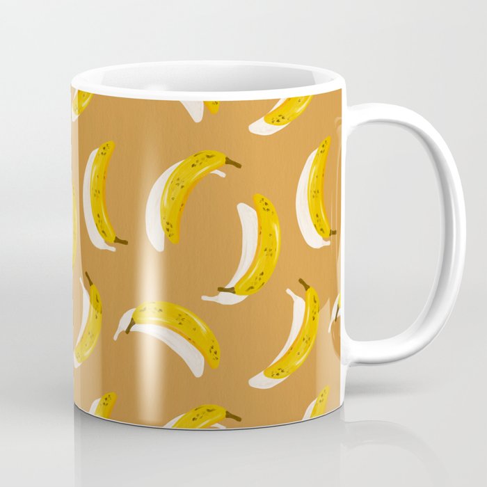 Banana Pattern - Ochre Coffee Mug Gallery Image 1