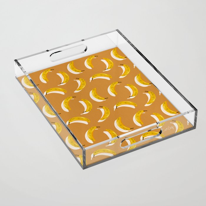 Banana Pattern - Ochre Acrylic Tray Gallery Image 1